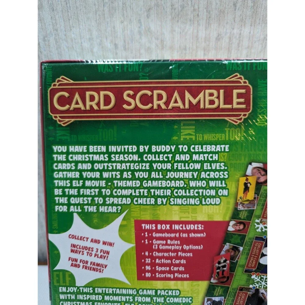 Elf Card Scramble Board Game NEW & SEALED Christmas Movie Game Buddy the Elf